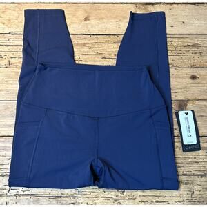 90 Degrees Women’s Size L Dark Navy Ankle Leggings NWT